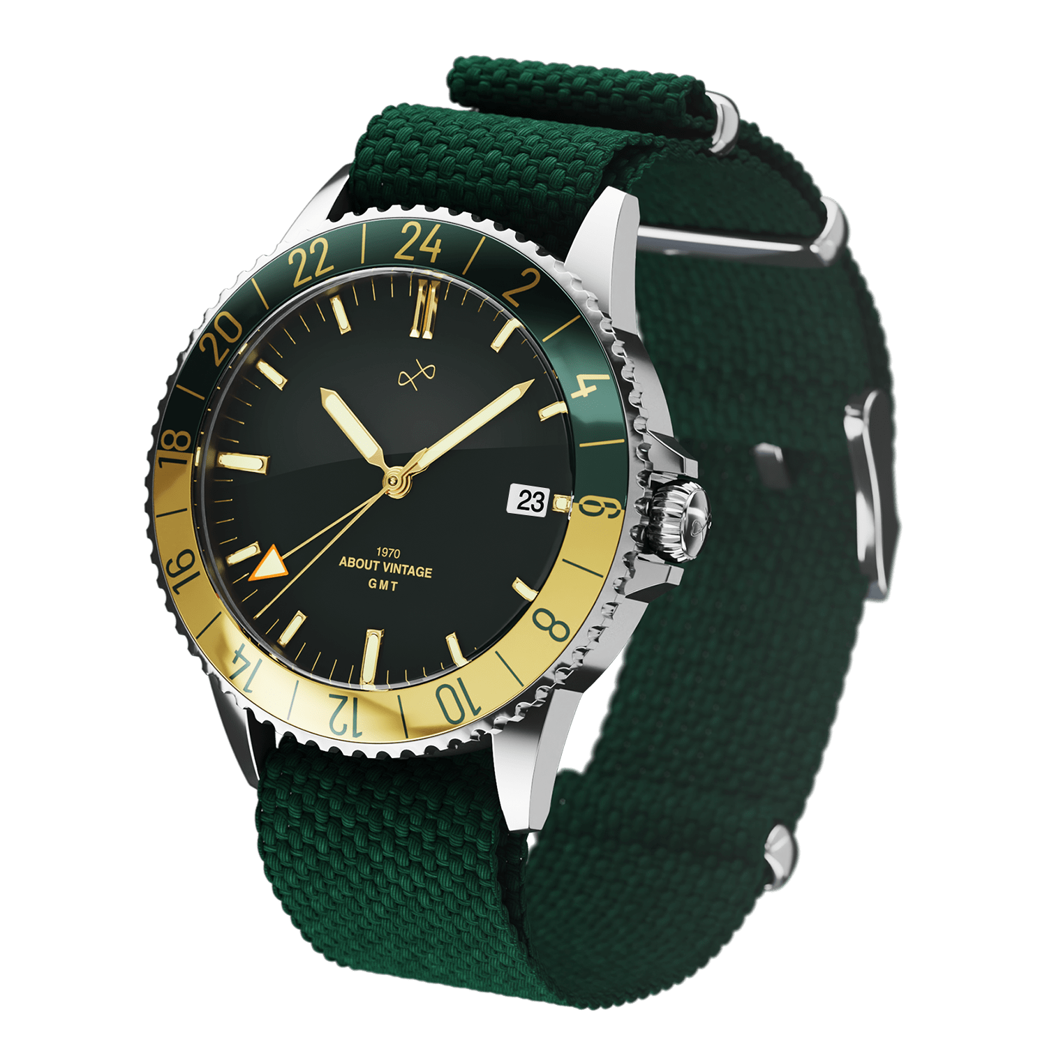 1970 Haagen GMT Automatic, Steel / Green - Swiss Made