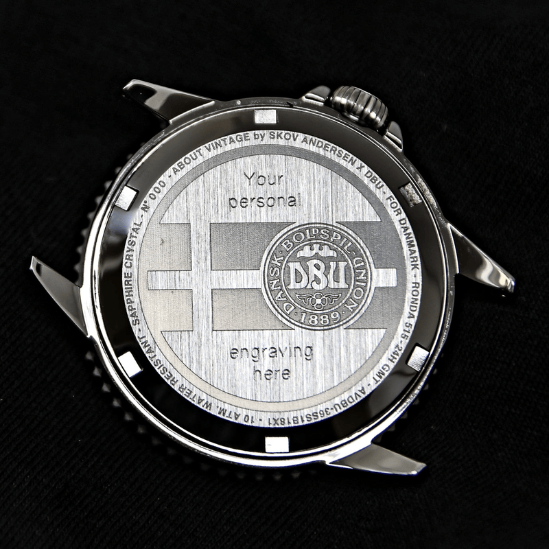 Danmark Det Officielle Landsholdsur, 1889 / DBU – 41mm by AV86 with engraved case back and sapphire crystal, luxury timepiece detail