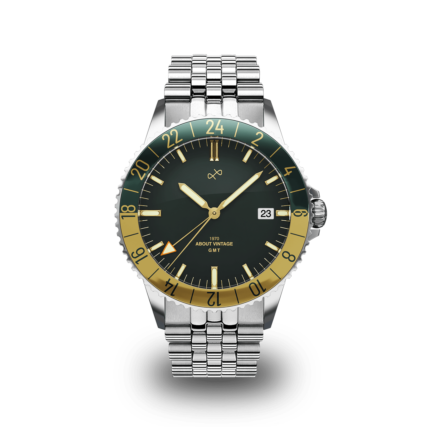 1970 Haagen GMT Automatic, Steel / Green - Swiss Made