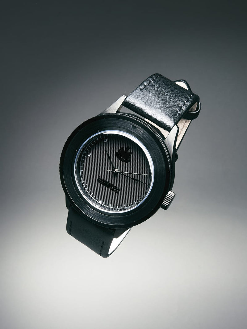 Official Newcastle United Memorabilia Watch, Carabao Cup winners 24 / 25 by AV86, featuring a minimalist black dial, sleek stainless steel case, and black leather strap in a refined, Scandinavian design.