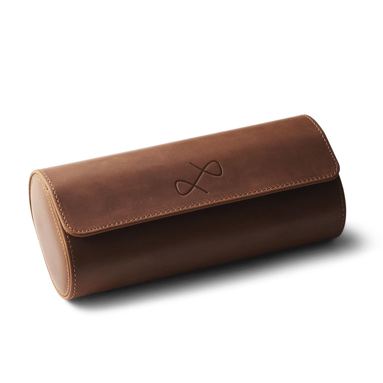 Watch Roll - Brown by AV86 crafted in premium full grain leather with elegant stitching and embossed logo for watch storage and travel