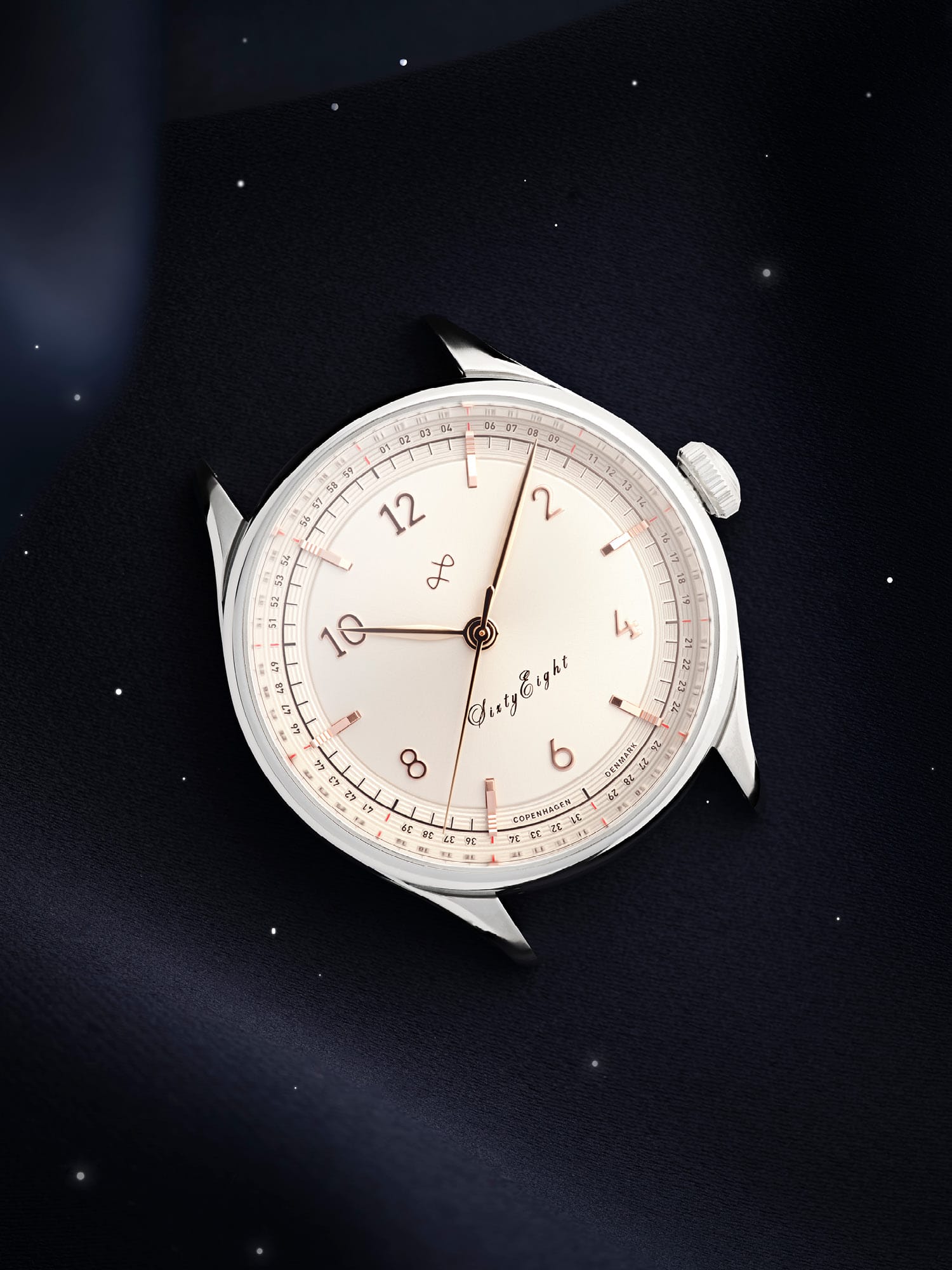 1968 Sixtyeight by AV86 luxury vintage-inspired dress watch with sapphire crystal, minimalist dial, and polished case