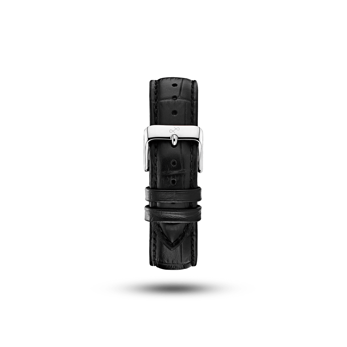 未使用 上質 ショップオリジナル クロコダイル ストラップ 黒 21-18mm レザー - ブラッククロコ | 無料刻印 | AV86