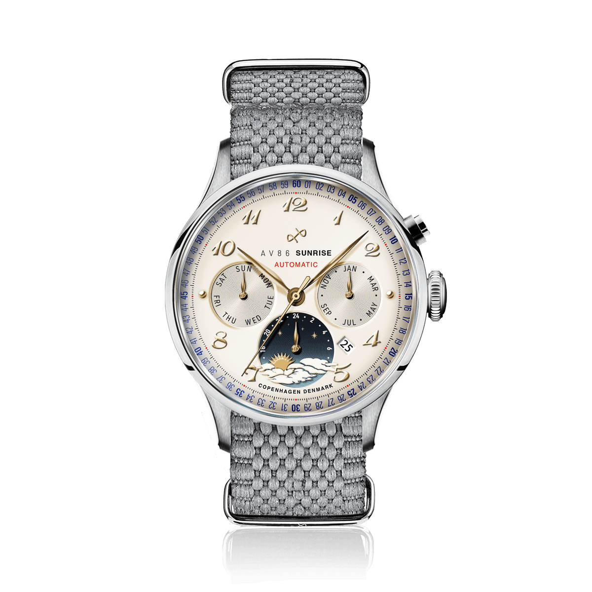 1564 Sunrise Automatic, Steel / Off White