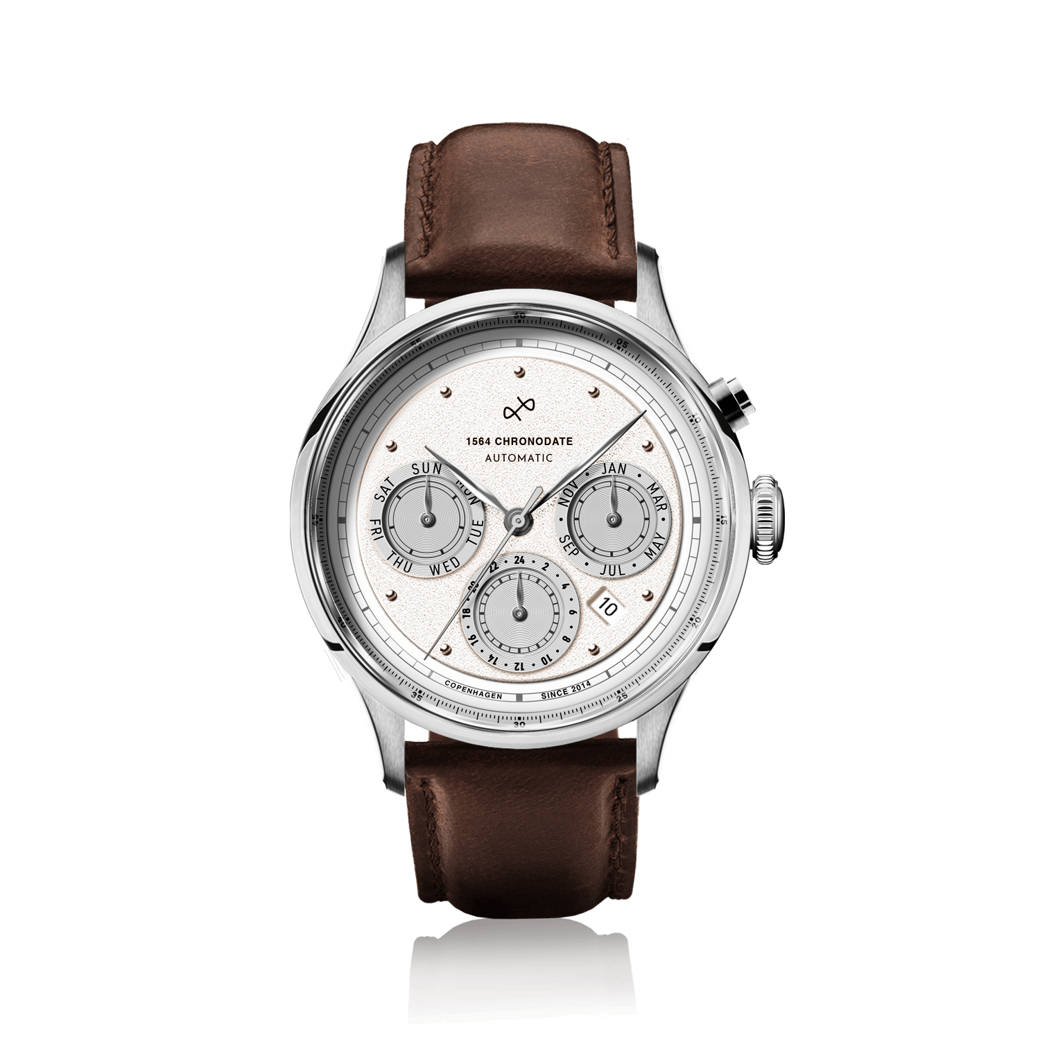 1564 Chronodate Automatic, Steel / White