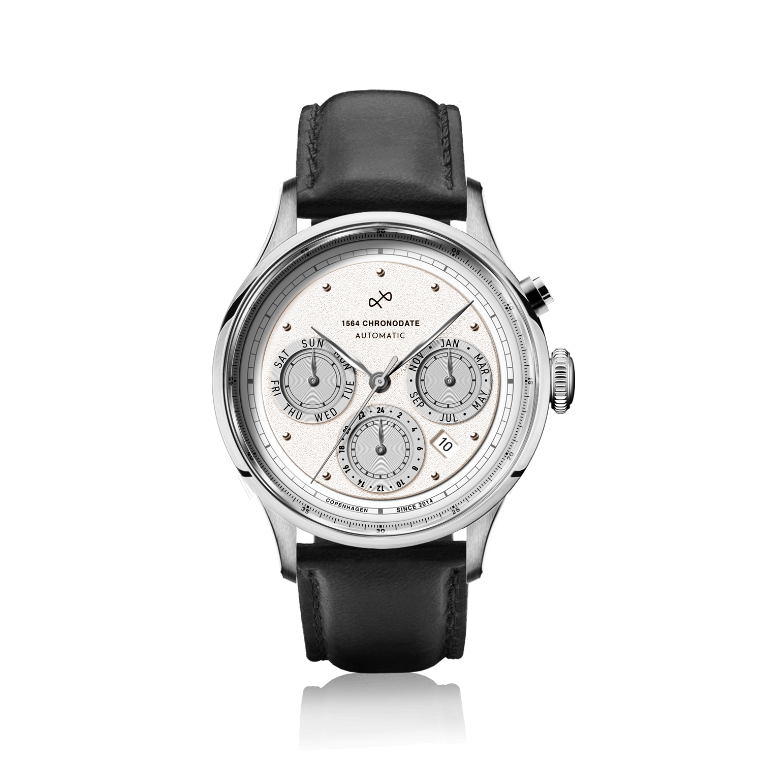 1564 Chronodate Automatic, Steel / White