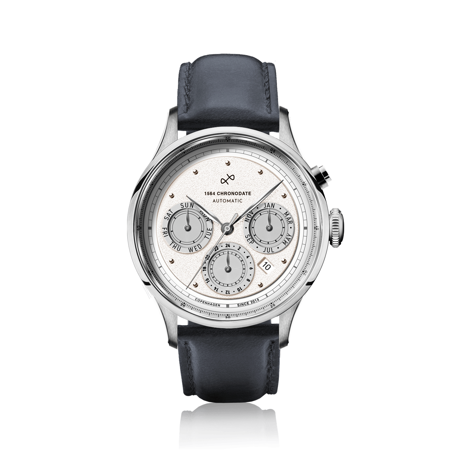 1564 Chronodate Automatic, Steel / White