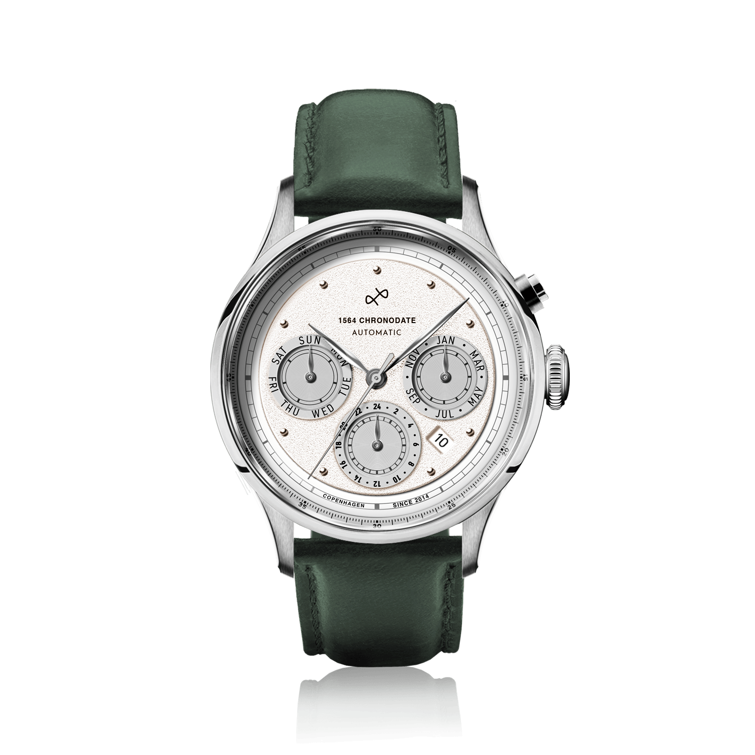 1564 Chronodate Automatic, Steel / White