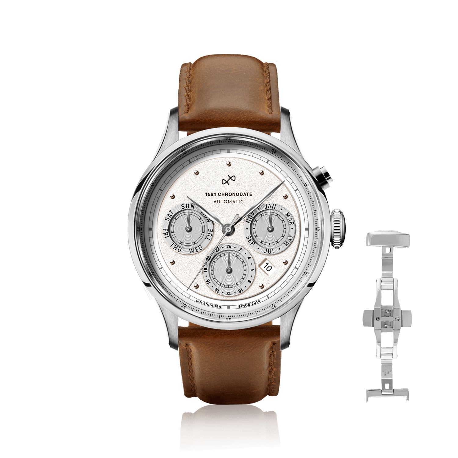 1564 Chronodate Automatic, Steel / White