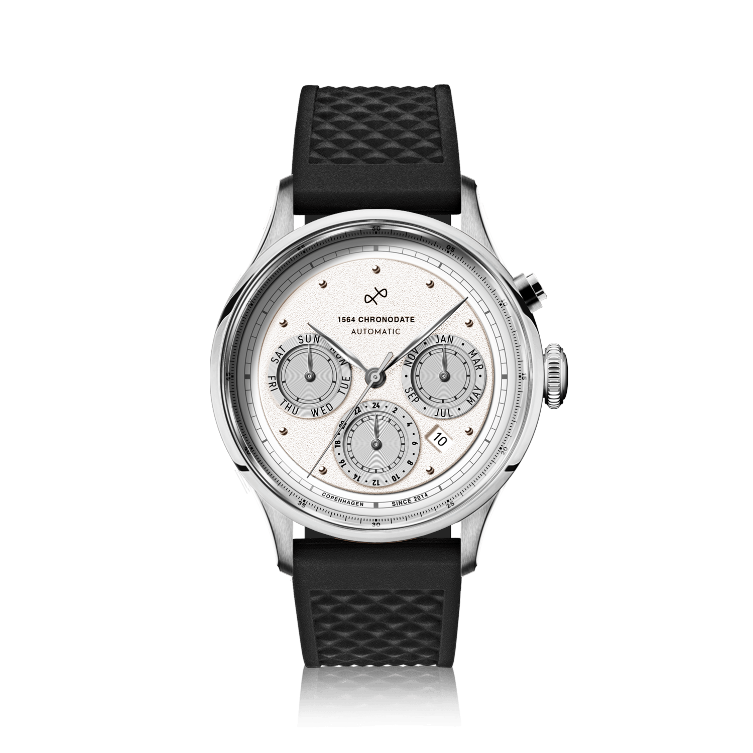 1564 Chronodate Automatic, Steel / White