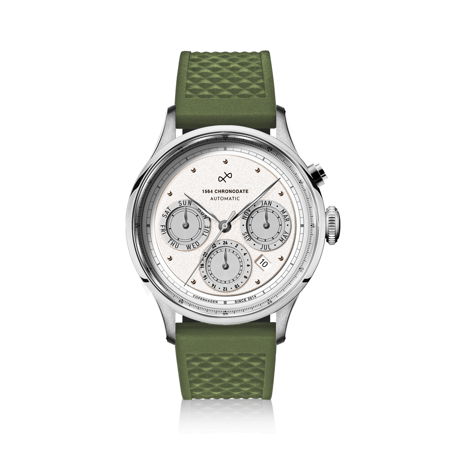 1564 Chronodate Automatic, Steel / White