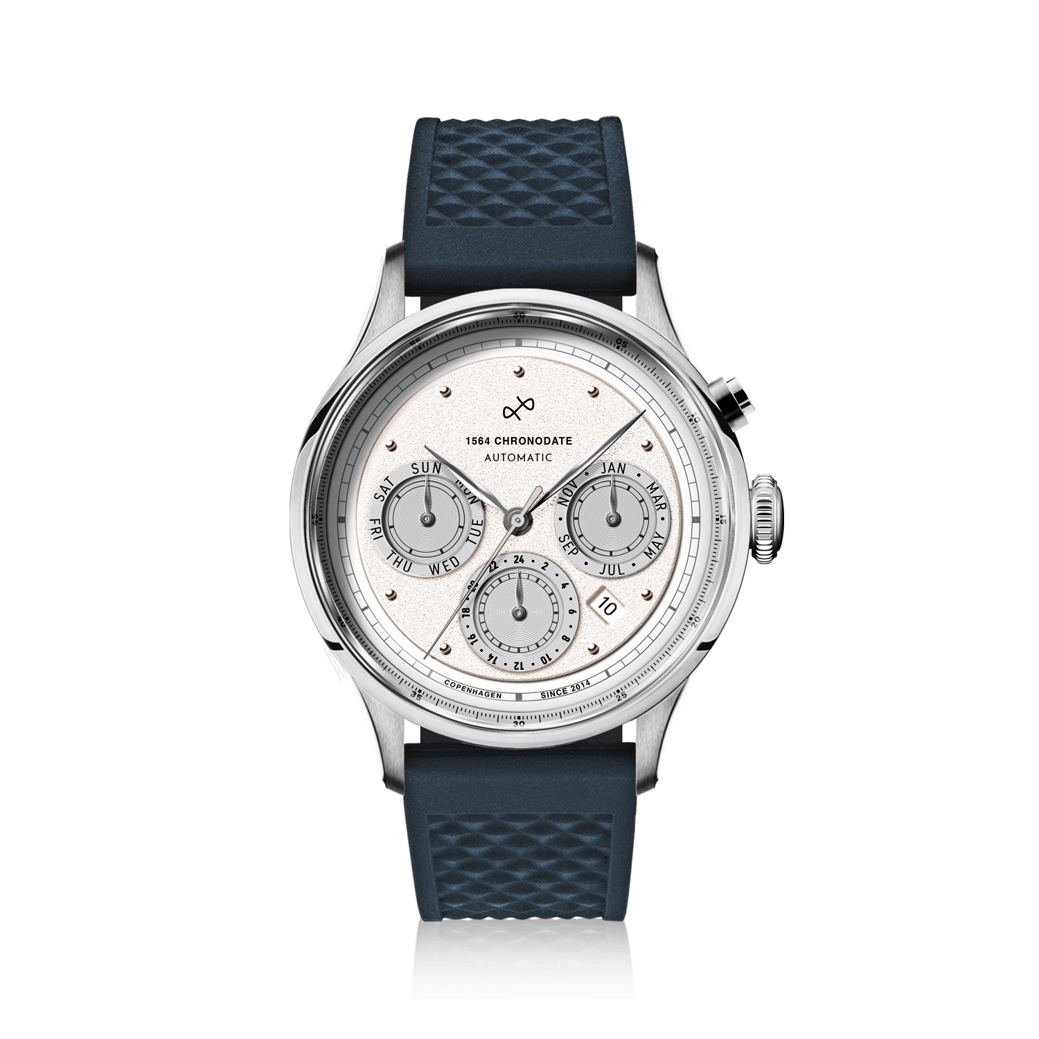 1564 Chronodate Automatic, Steel / White