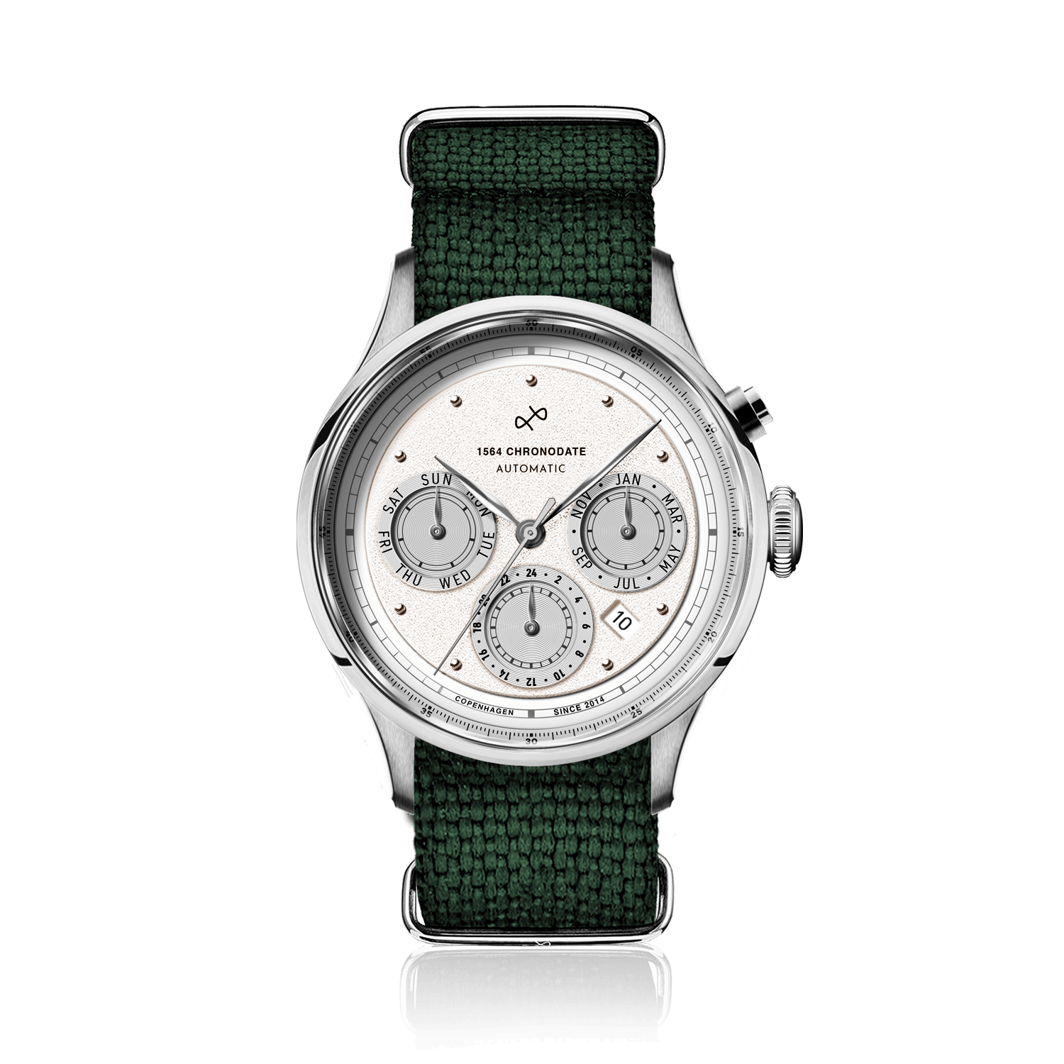 1564 Chronodate Automatic, Steel / White