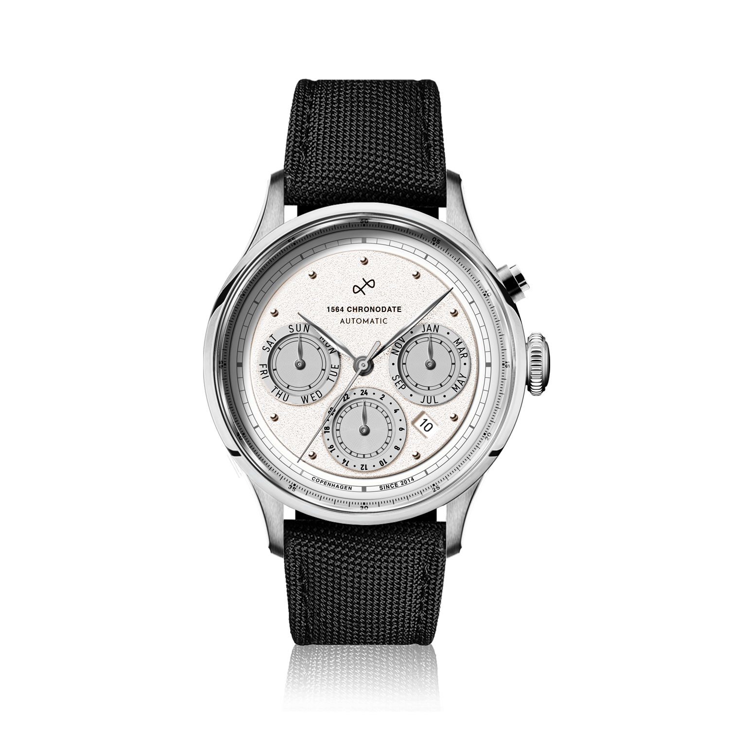 1564 Chronodate Automatic, Steel / White