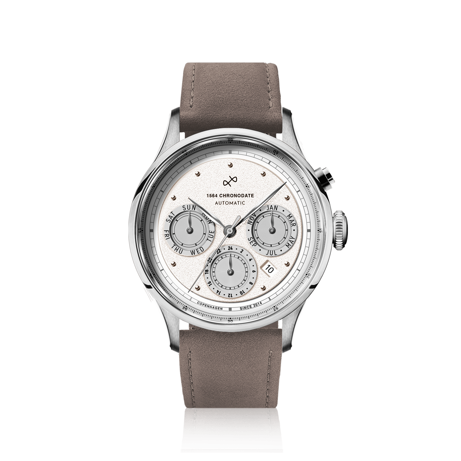 1564 Chronodate Automatic, Steel / White