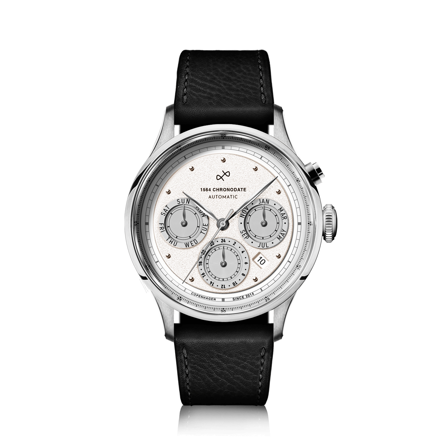 1564 Chronodate Automatic, Steel / White