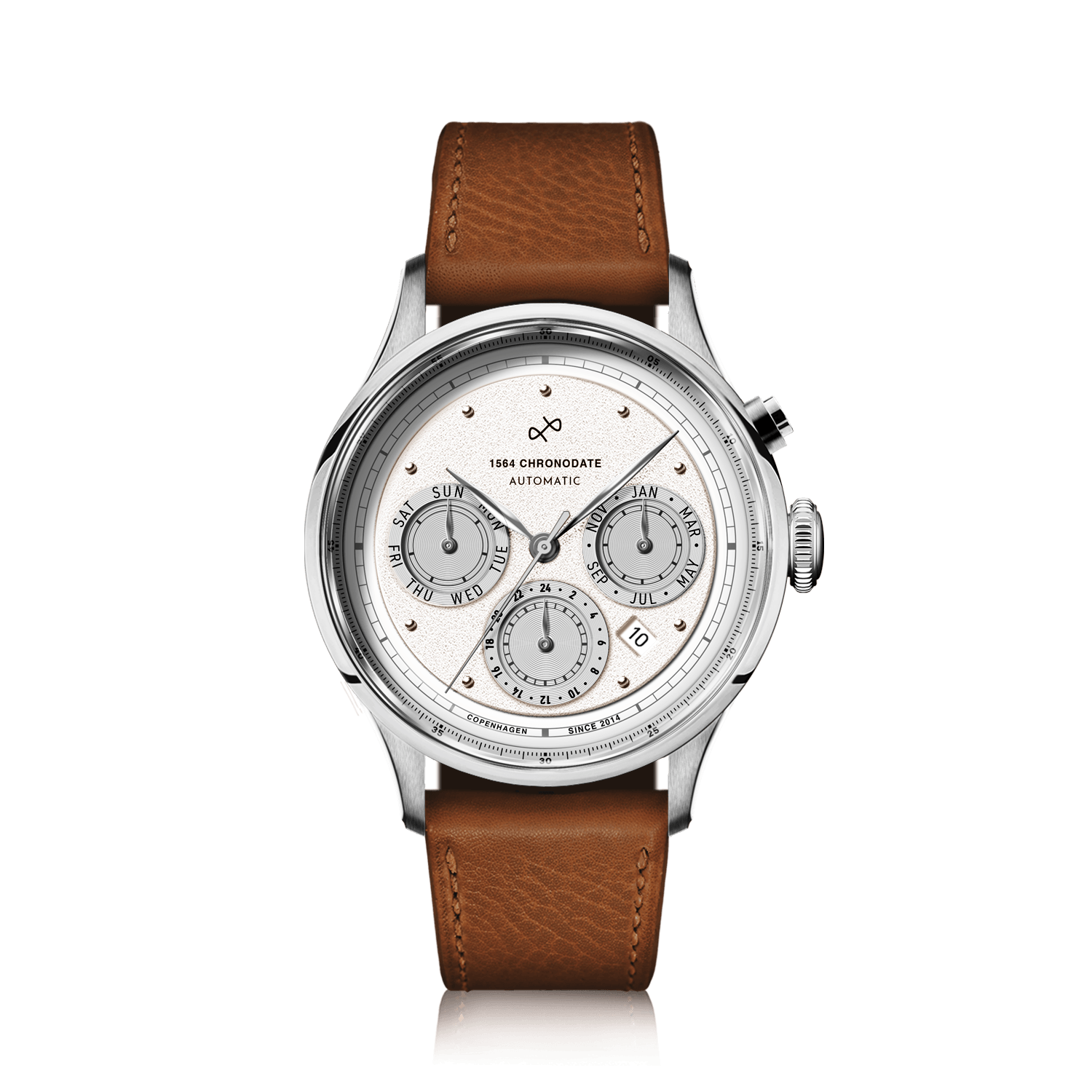1564 Chronodate Automatic, Steel / White