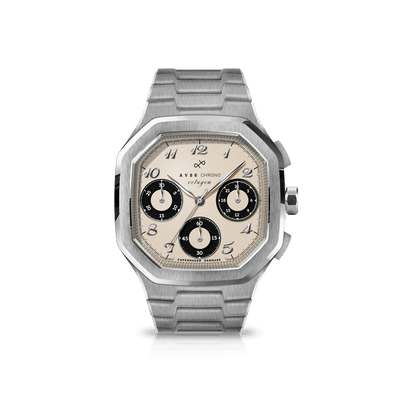 Chronographe 1904, Steel / Off White et Noir