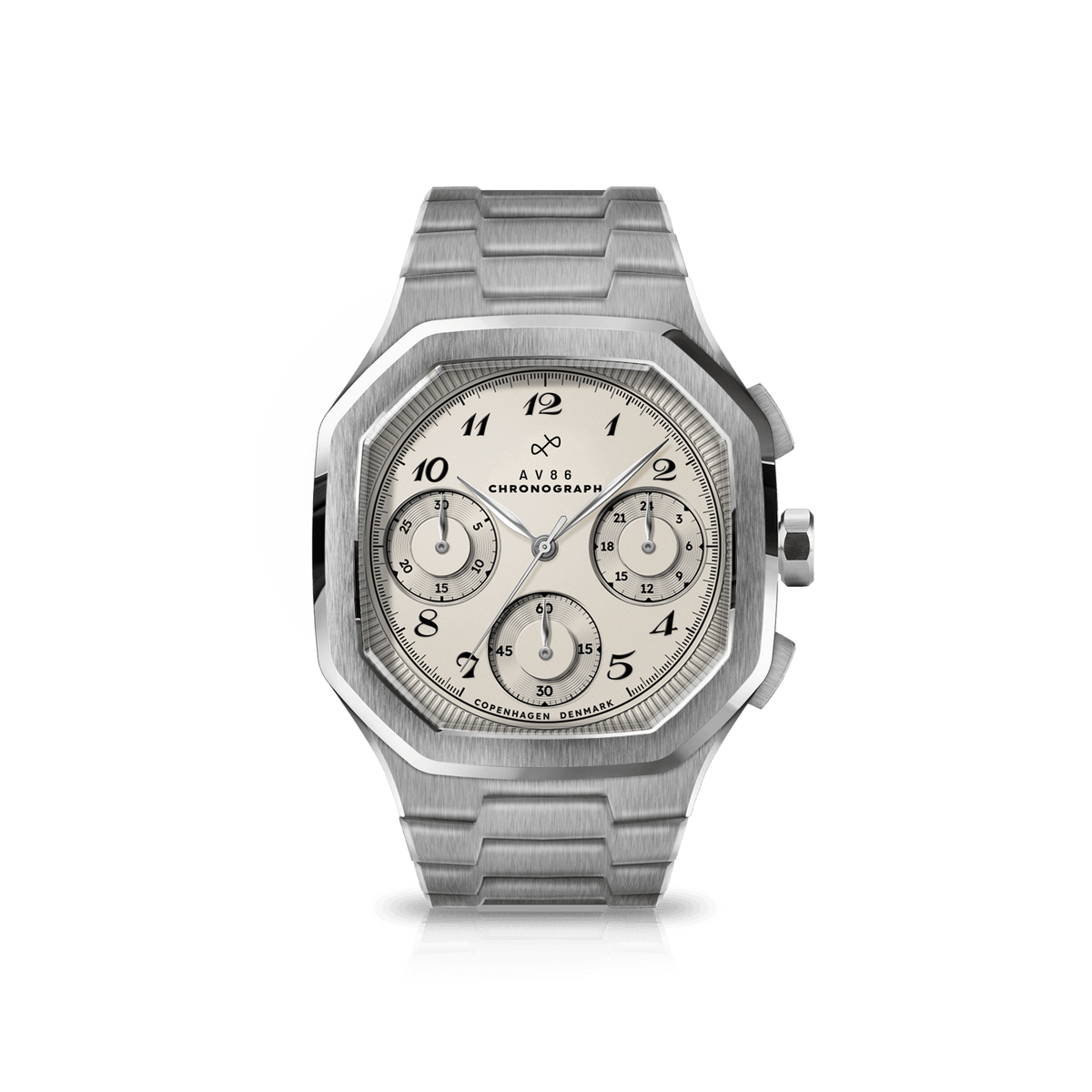 1904 Chronograph, Steel / Off White | 無料刻印サービス・無料配送