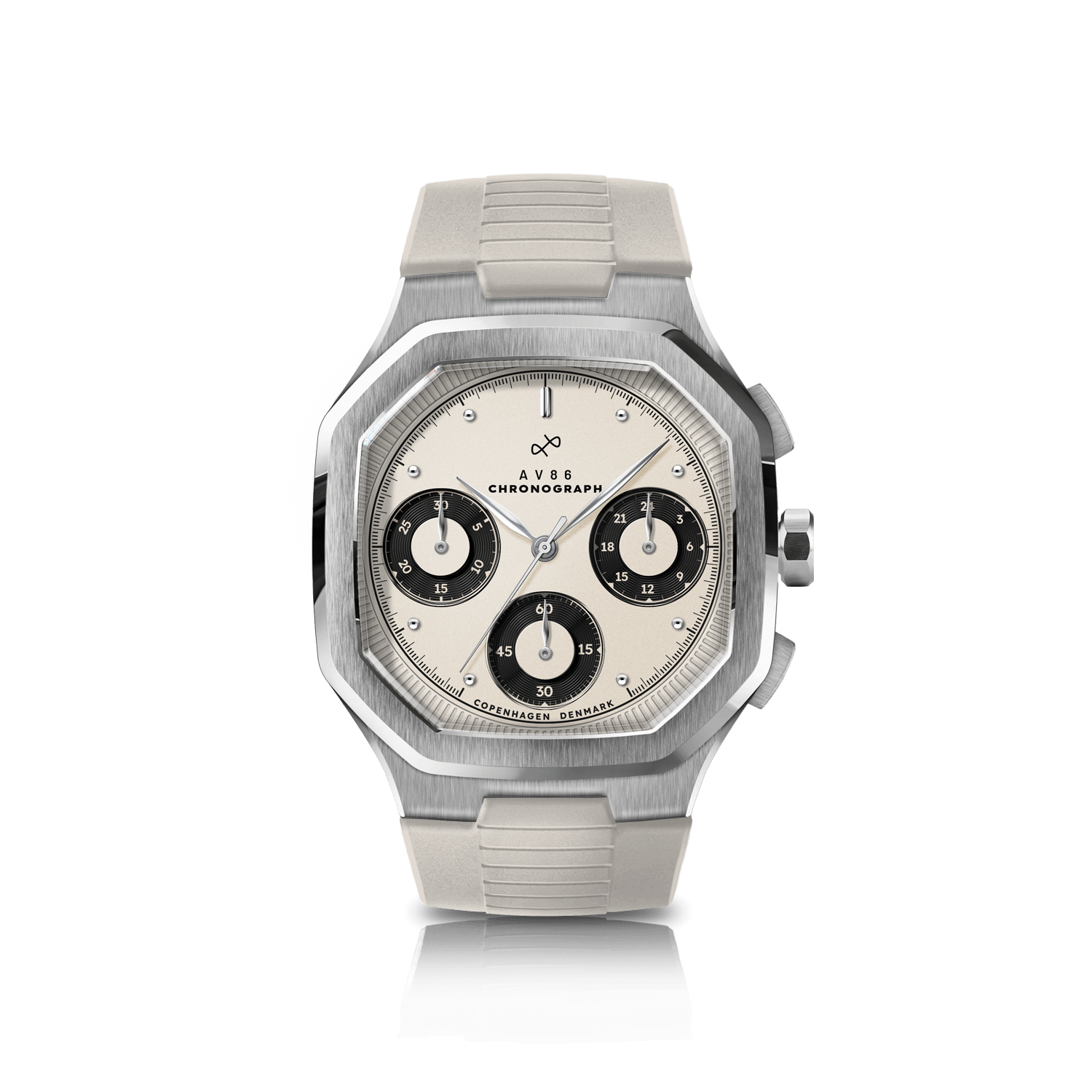 1904 Chronograph, Steel / Off White & Black