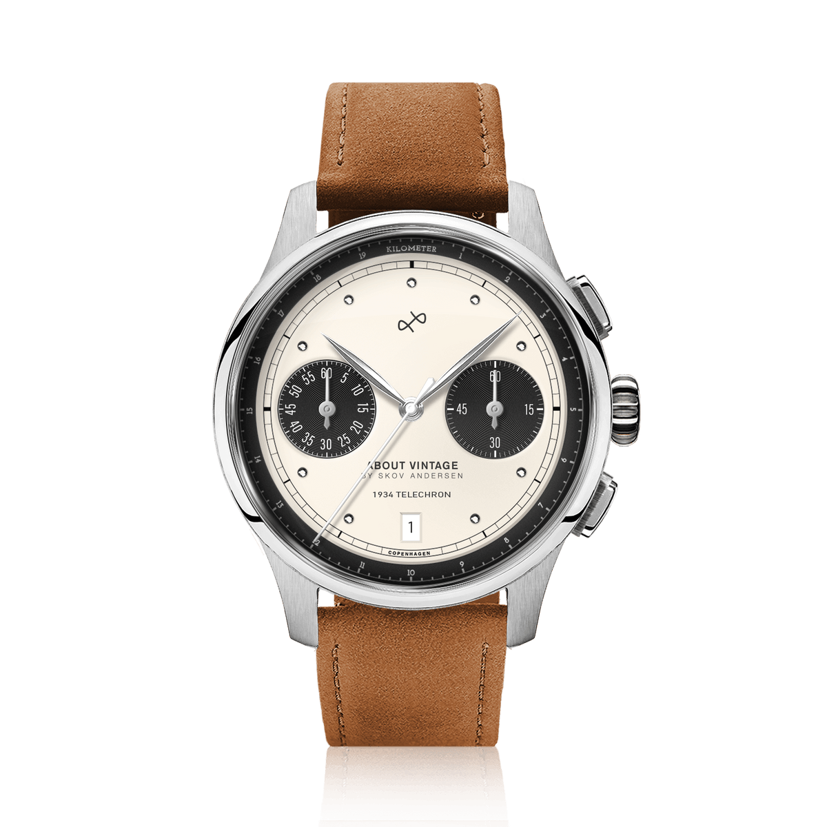 1934 Telechron, Steel / Off White & Black | Free engraving | AV86