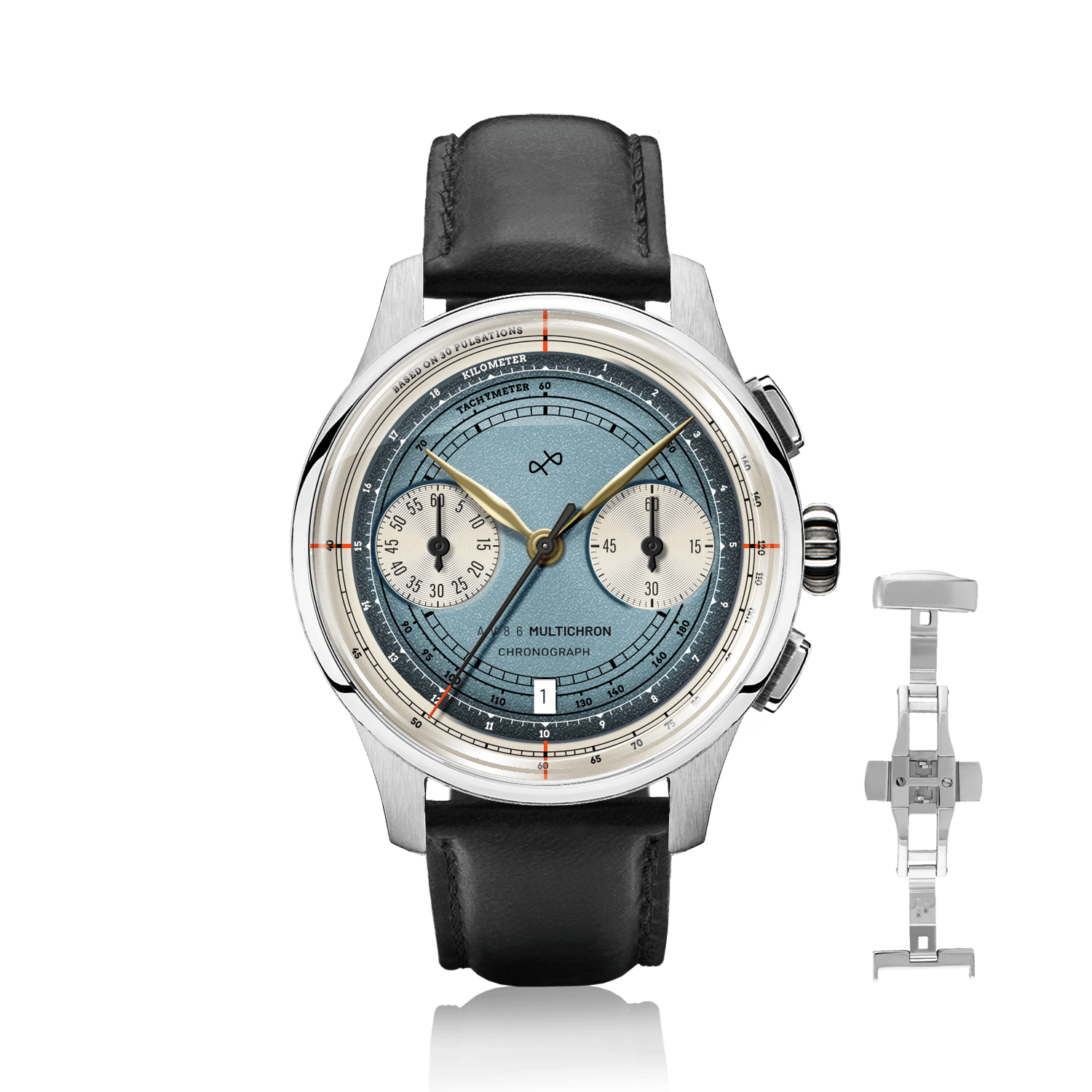 1934 Multichron, Steel / Sky Blue