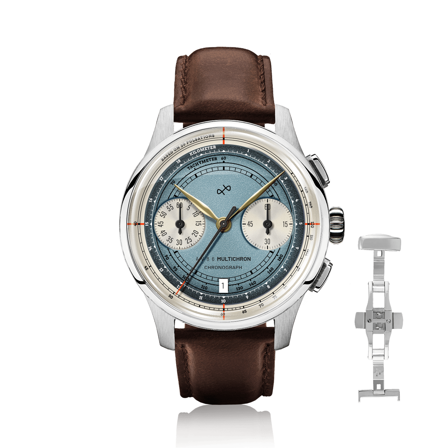 1934 Multichron, Steel / Sky Blue