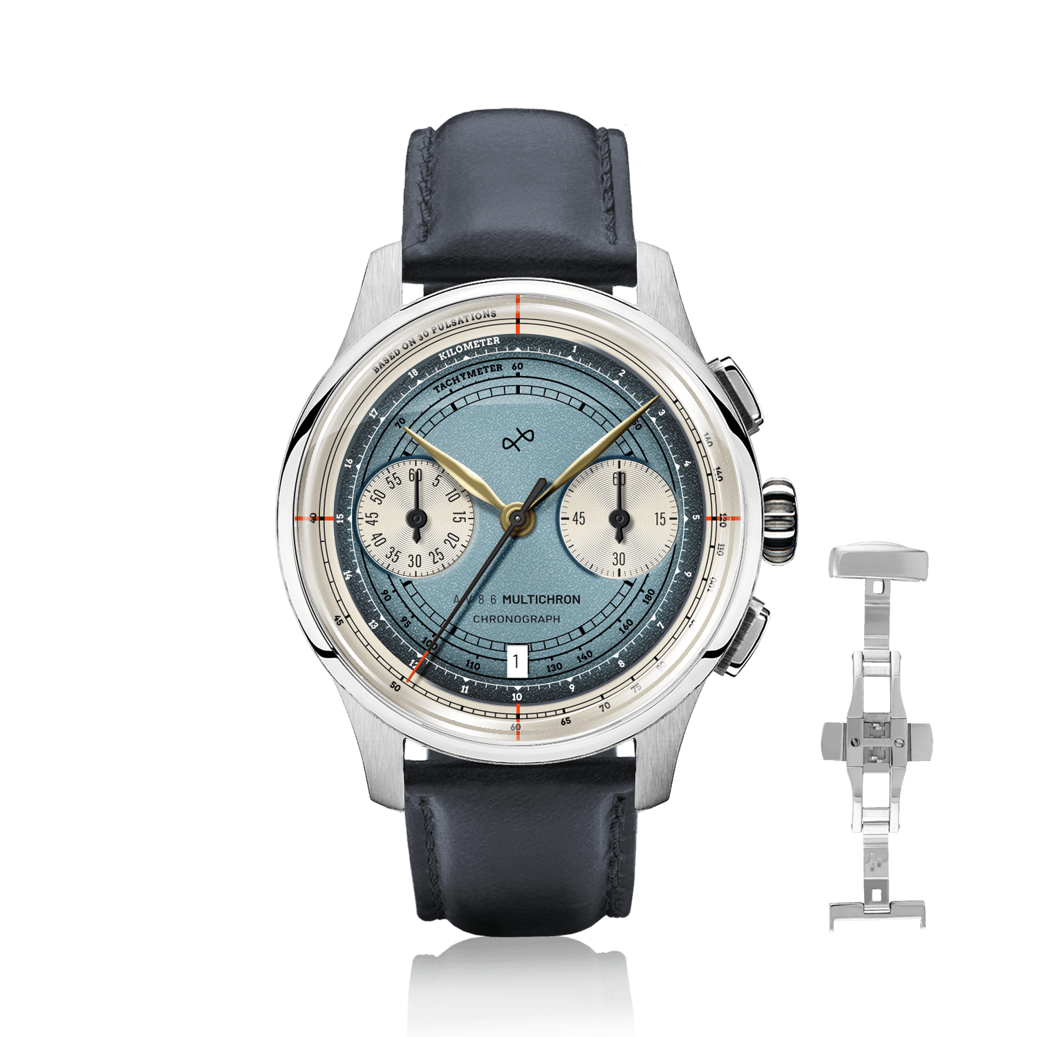 1934 Multichron, Steel / Sky Blue