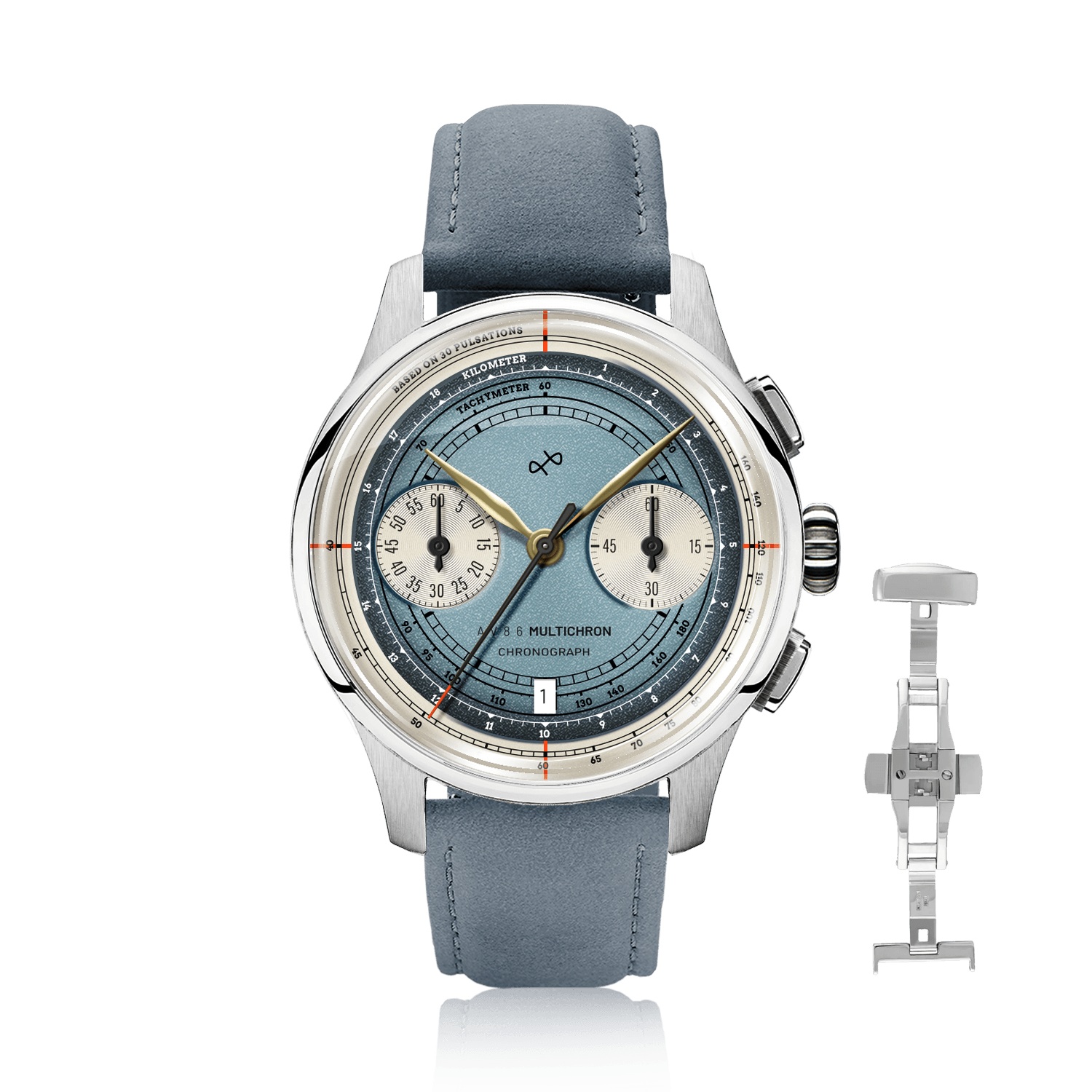 1934 Multichron, Steel / Sky Blue