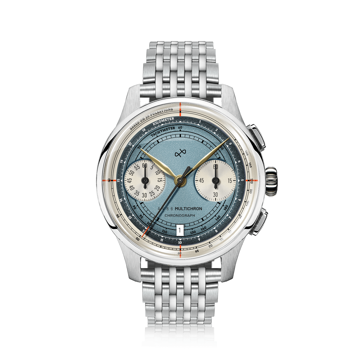 1934 Multichron, Steel / Sky Blue