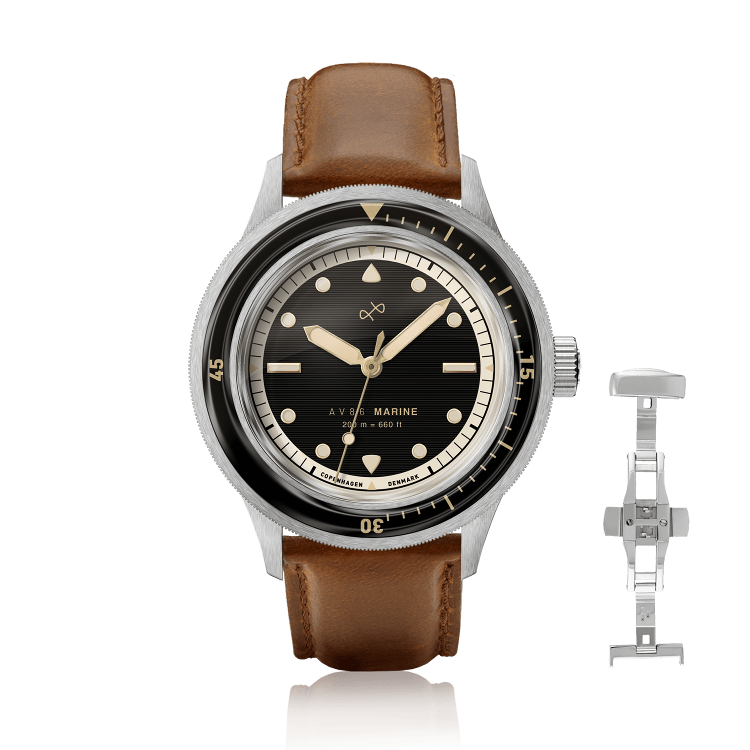 1956 Marine, Steel / Black Gilt
