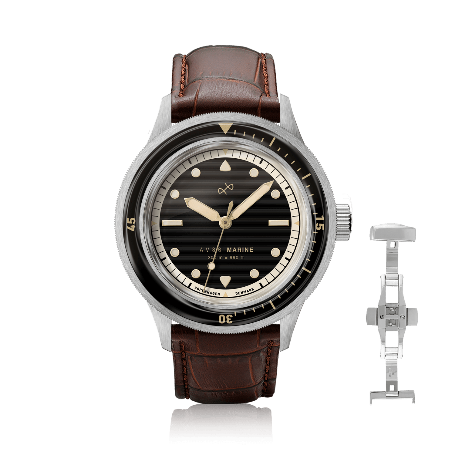 1956 Marine, Steel / Black Gilt