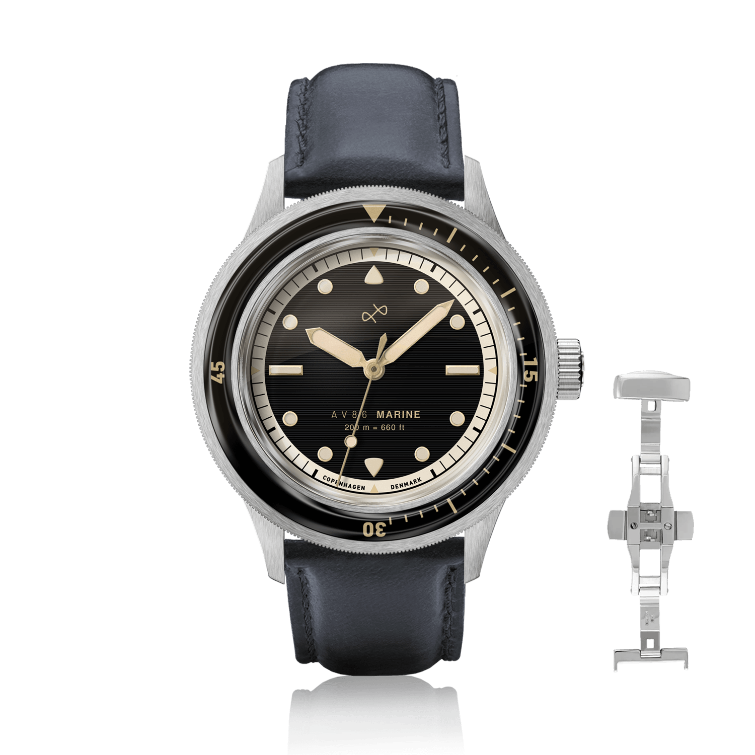 1956 Marine, Steel / Black Gilt