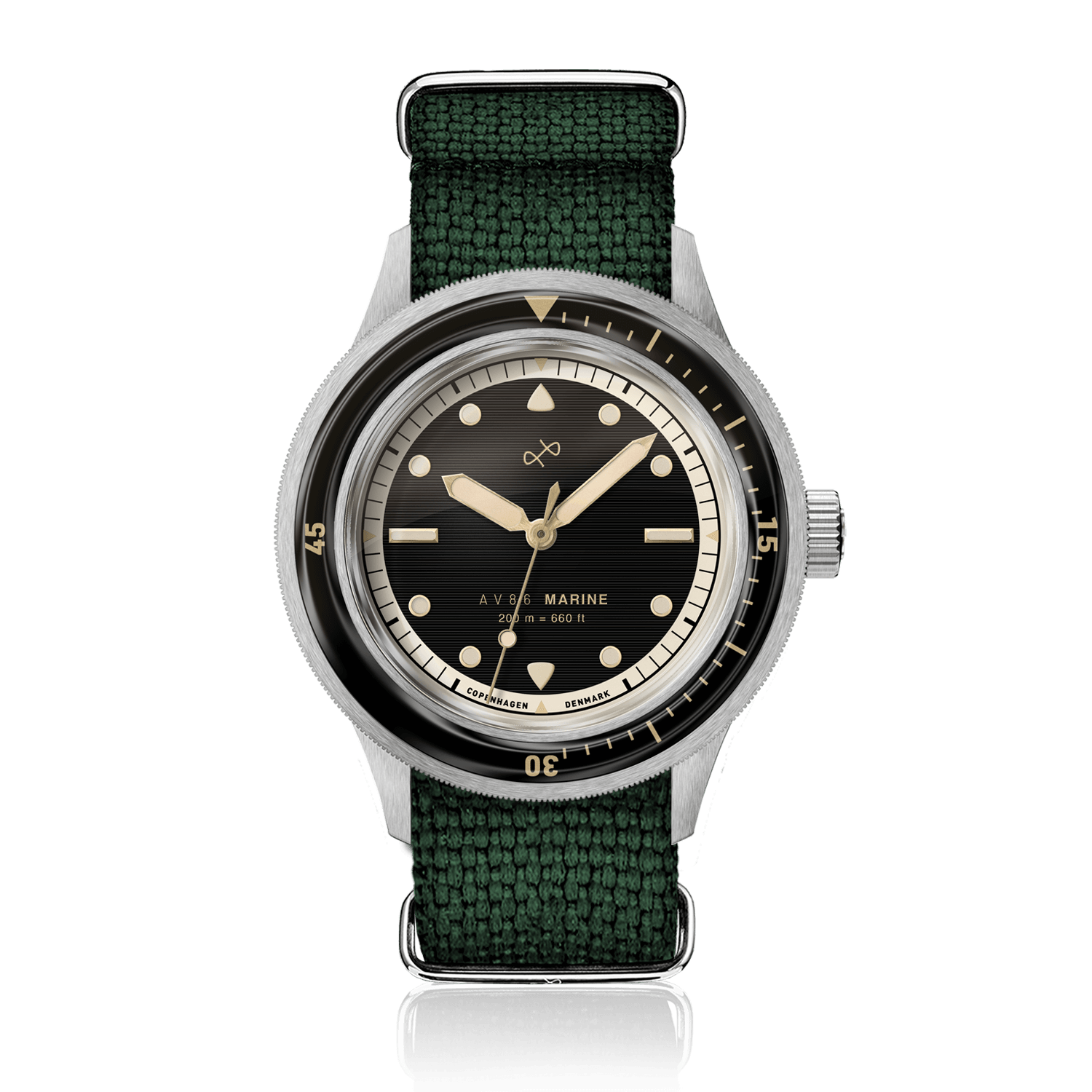 1956 Marine, Steel / Black Gilt