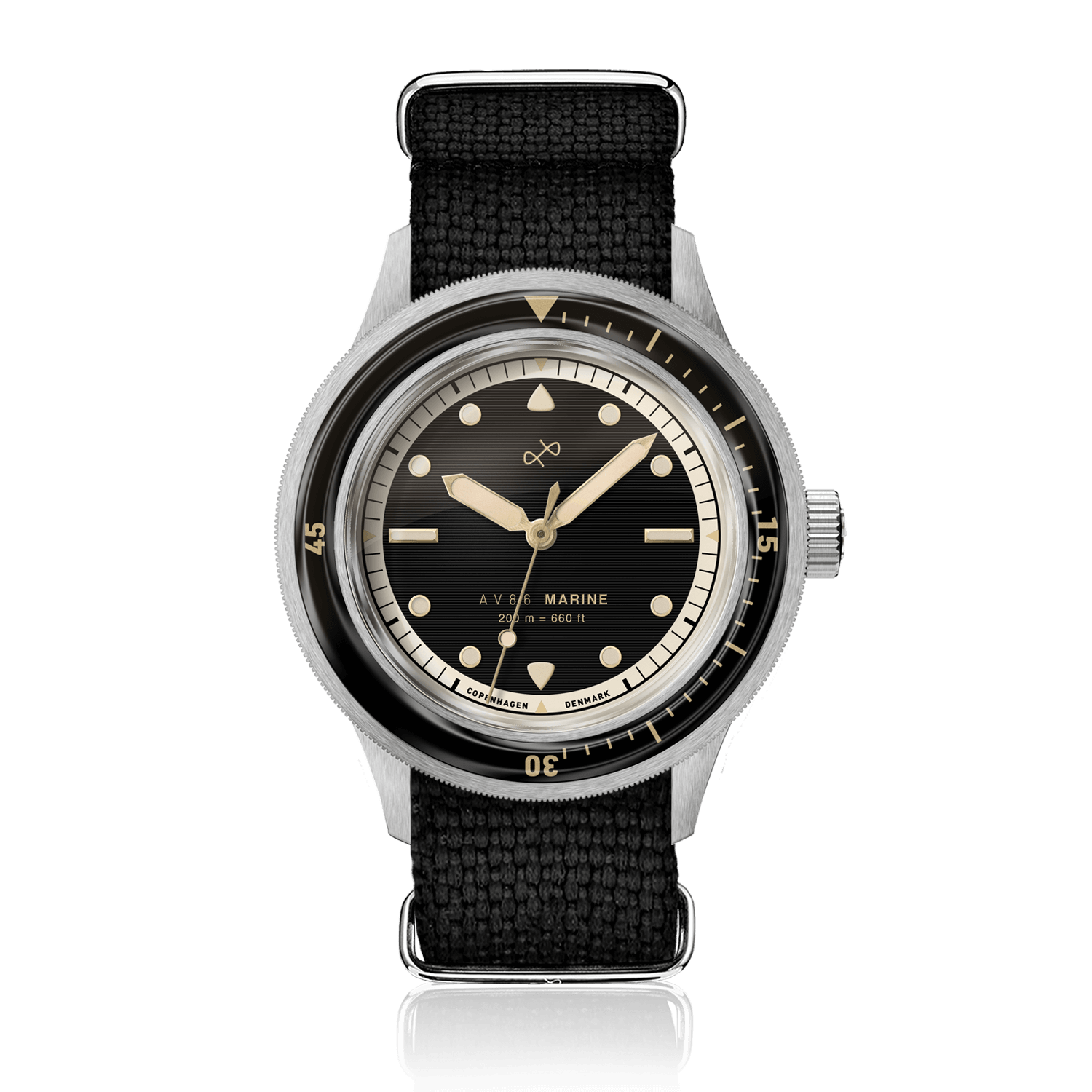 1956 Marine, Steel / Black Gilt