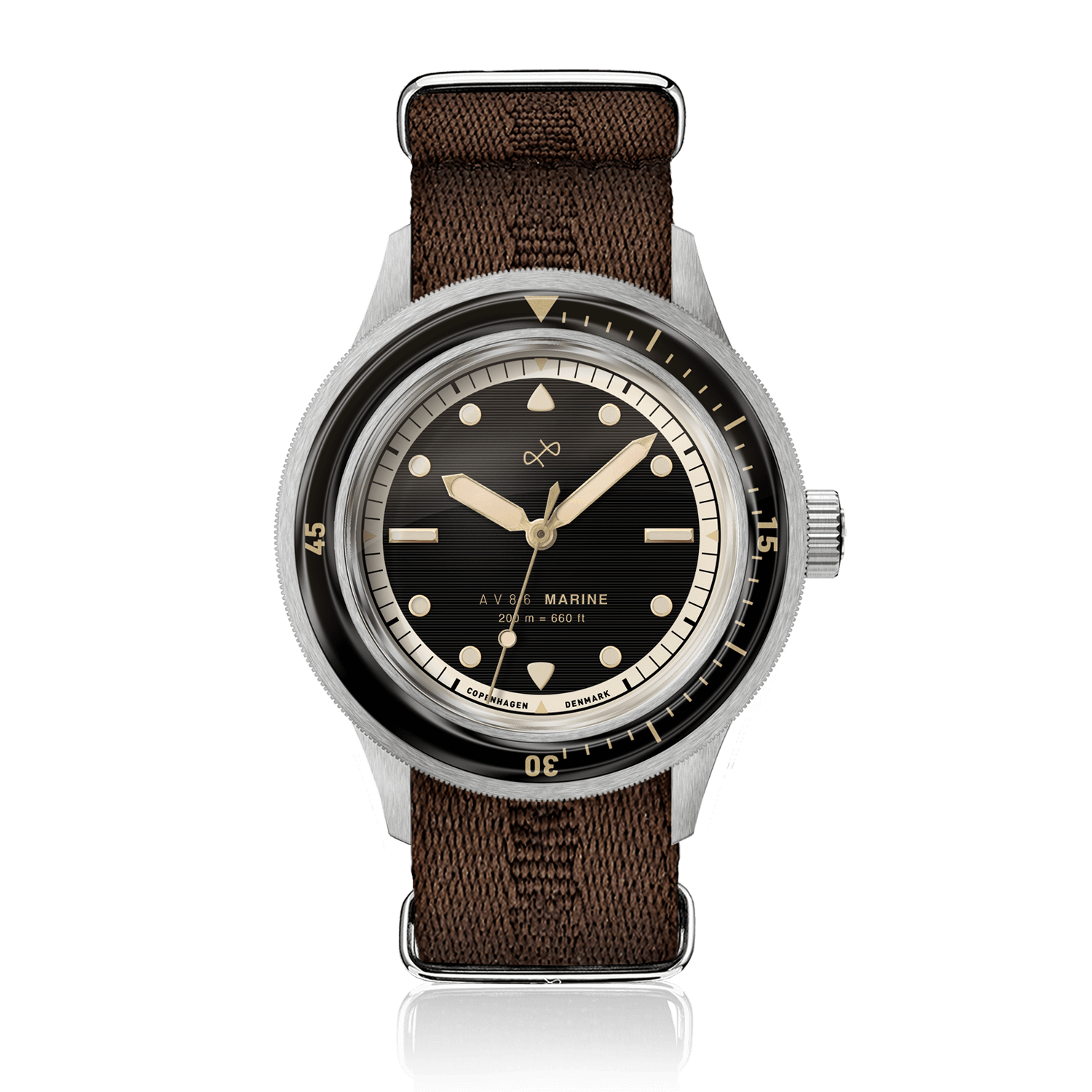 1956 Marine, Steel / Black Gilt