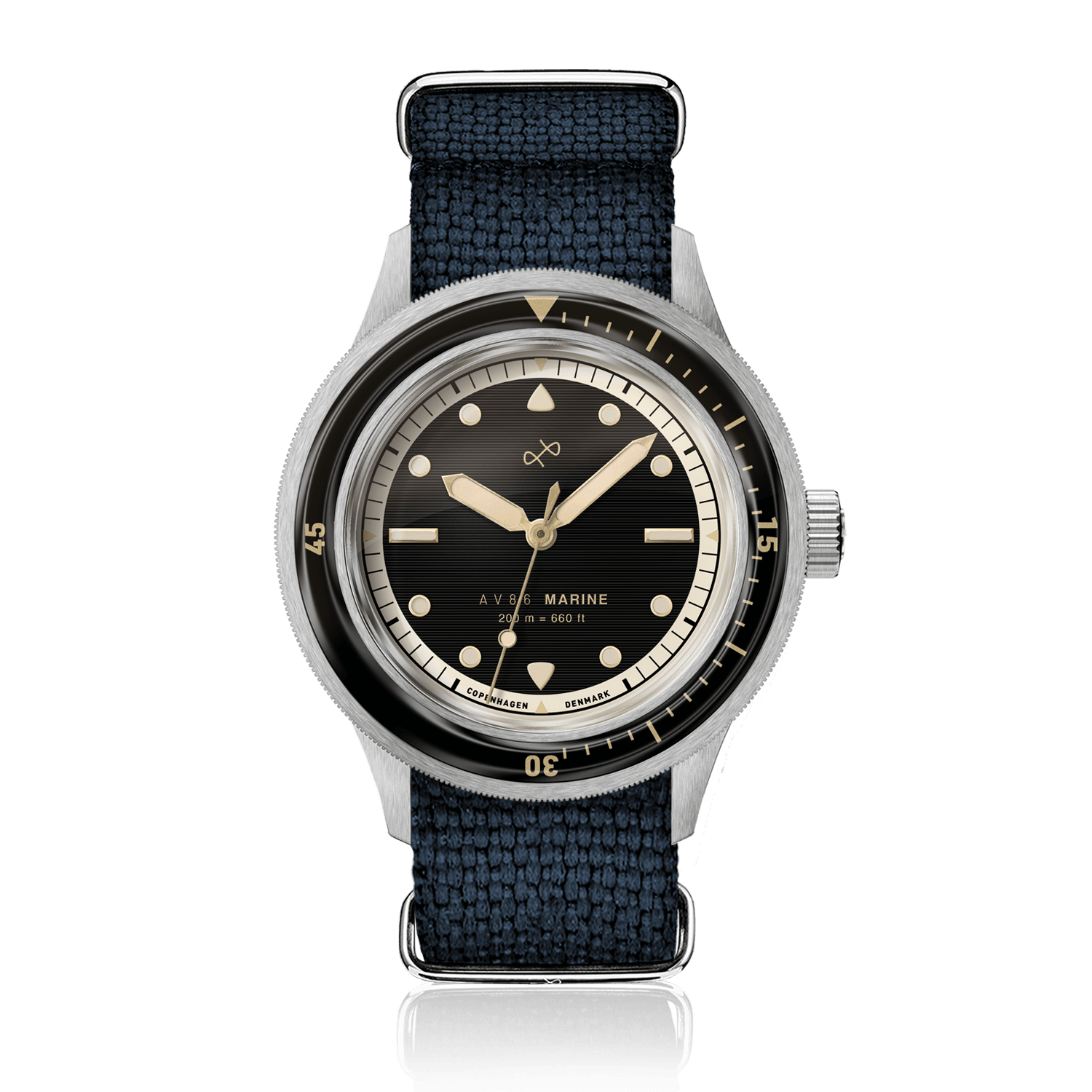 1956 Marine, Steel / Black Gilt