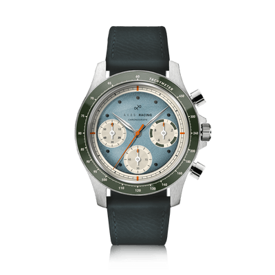 1960 Racing Chronograph, Steel / Sky Blue & Green