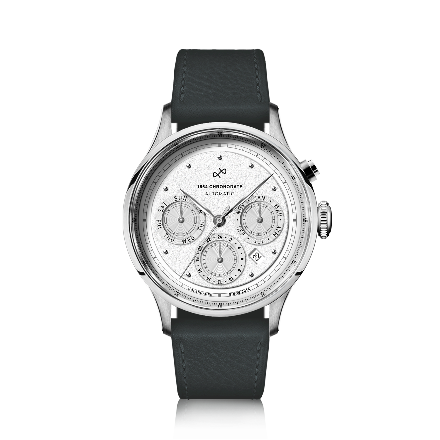 1564 Chronodate Automatic, Steel / White