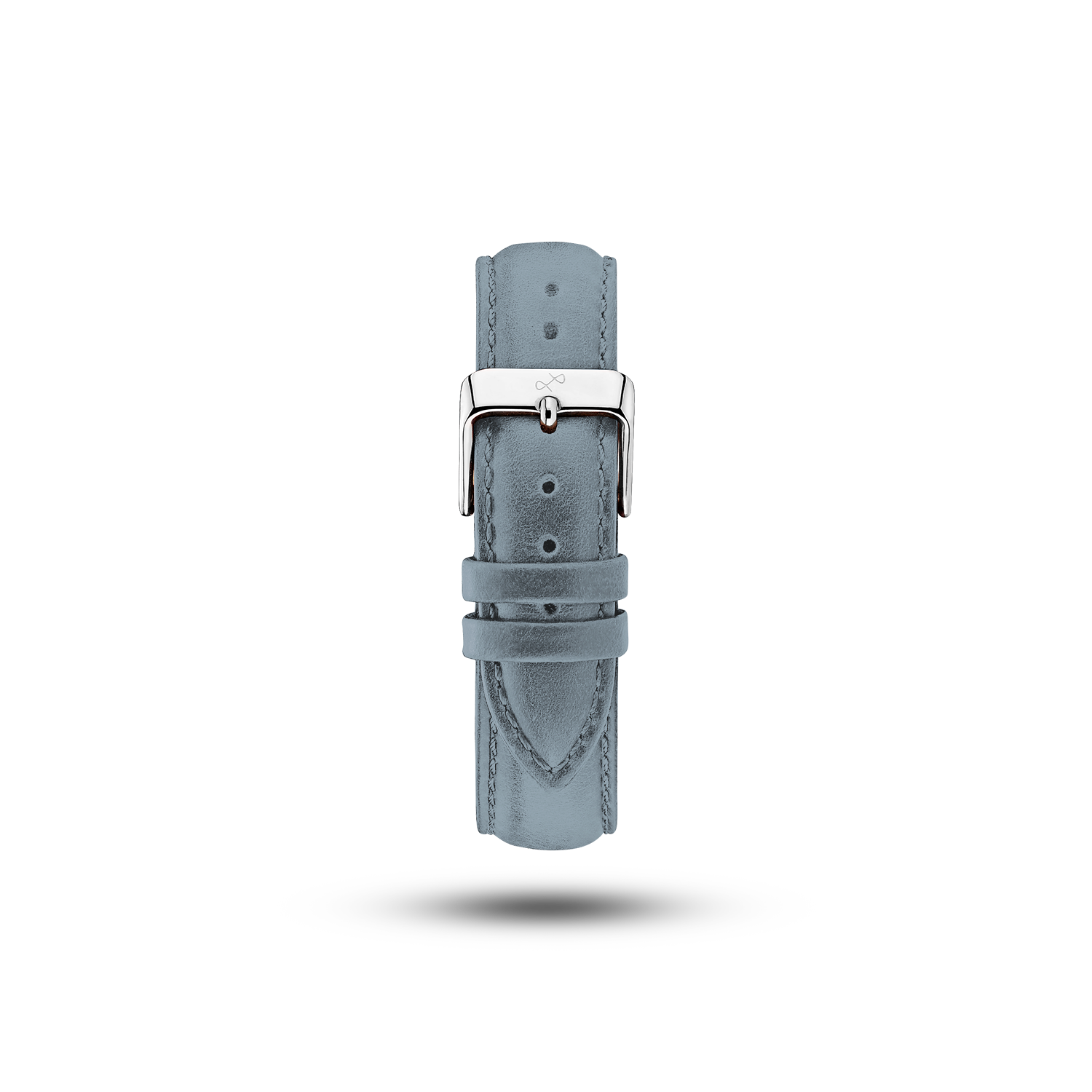 Suede - Blue leather watch strap with polished silver buckle by AV86, reflecting Danish design and Nordic minimalism.