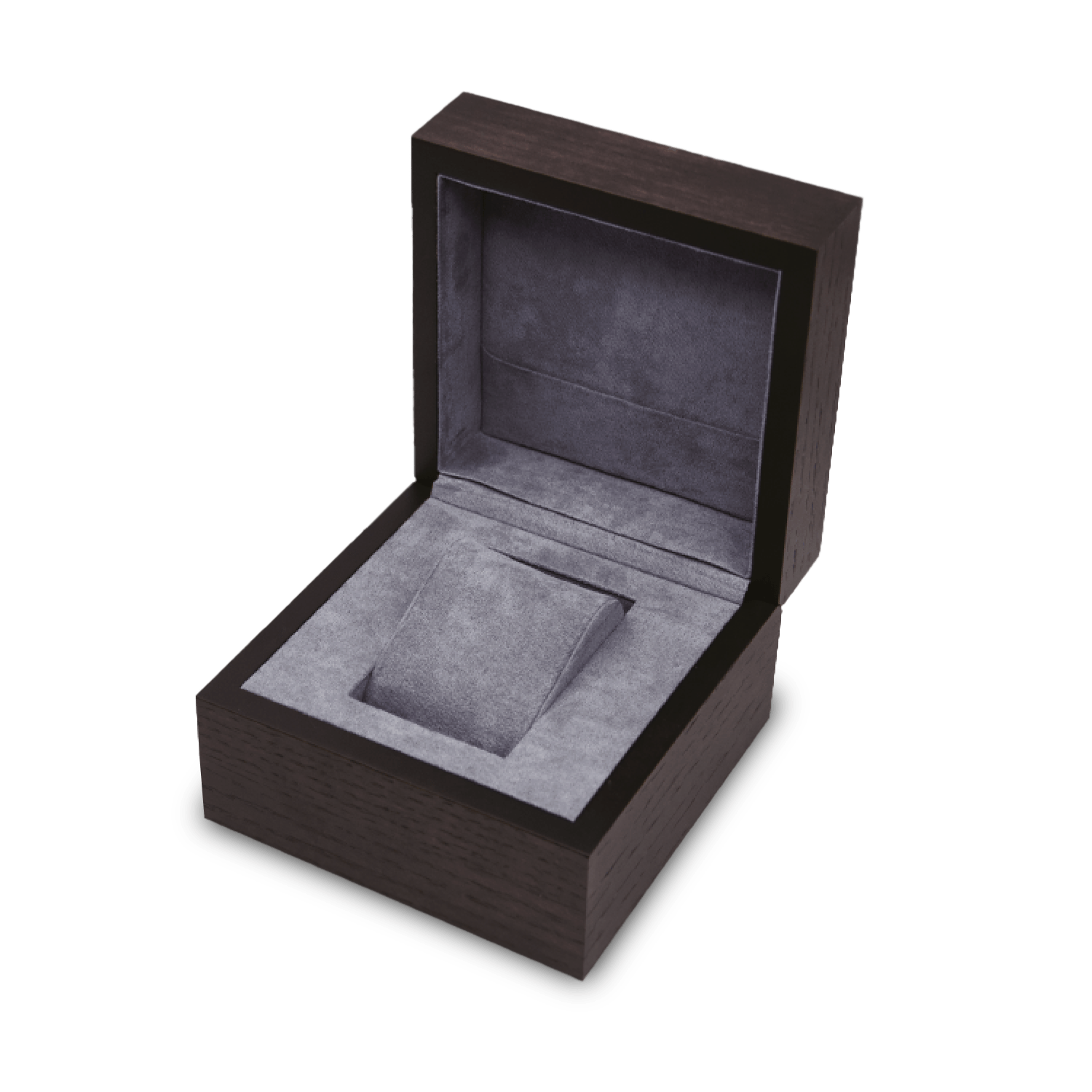 Collectors box - 1 pcs by AV86 with sleek wooden exterior, soft suede interior, and padded cushion for luxury watch display