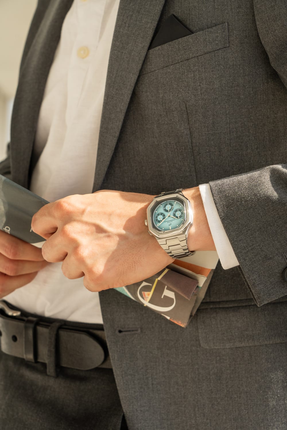 1904 Chronograph, Steel / Light & Dark Blue | 無料刻印 | AV86