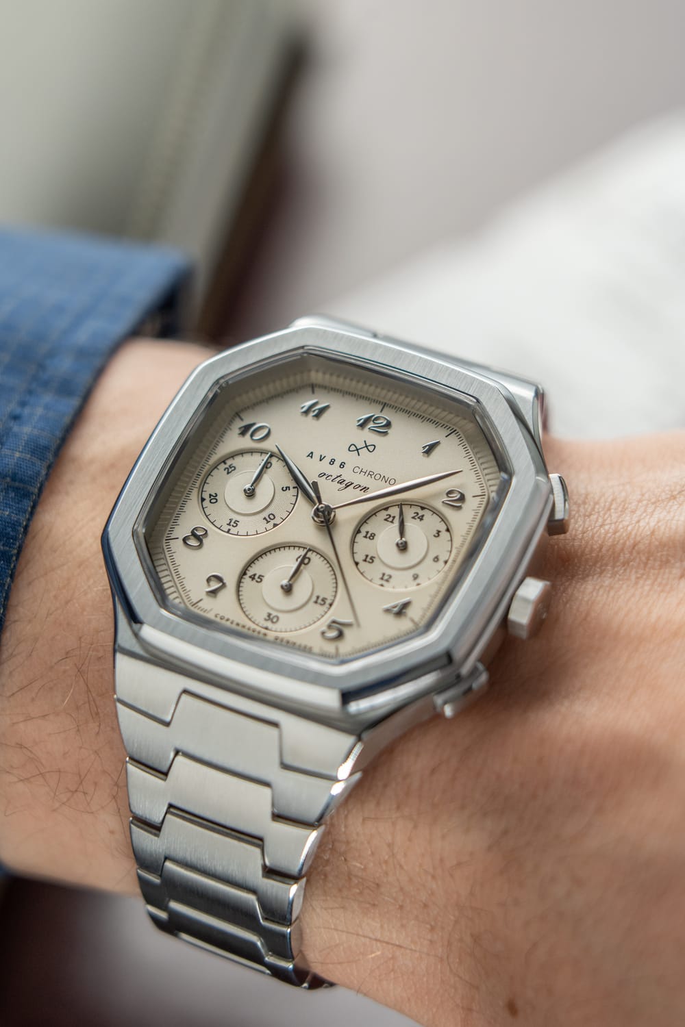 1904 Chrono、スチール / オフホワイト | 無料刻印 | AV86