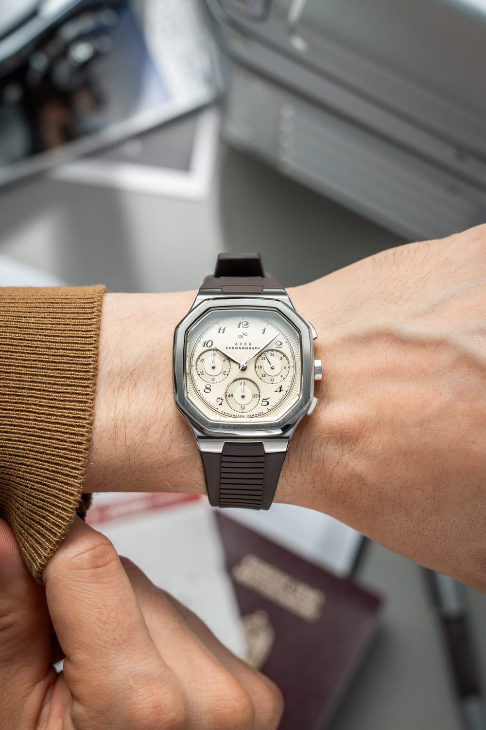 1904 Chronograph, Steel / Off White | 無料刻印サービス・無料配送