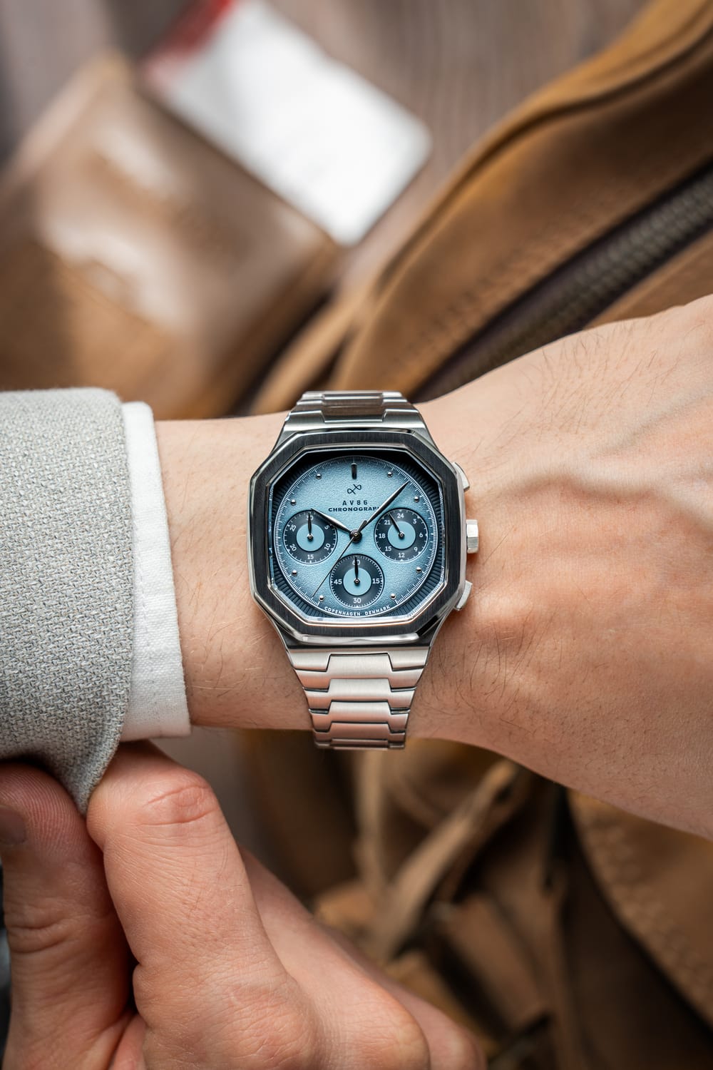 1904 Chronograph, Steel / Light & Dark Blue | 無料刻印 | AV86