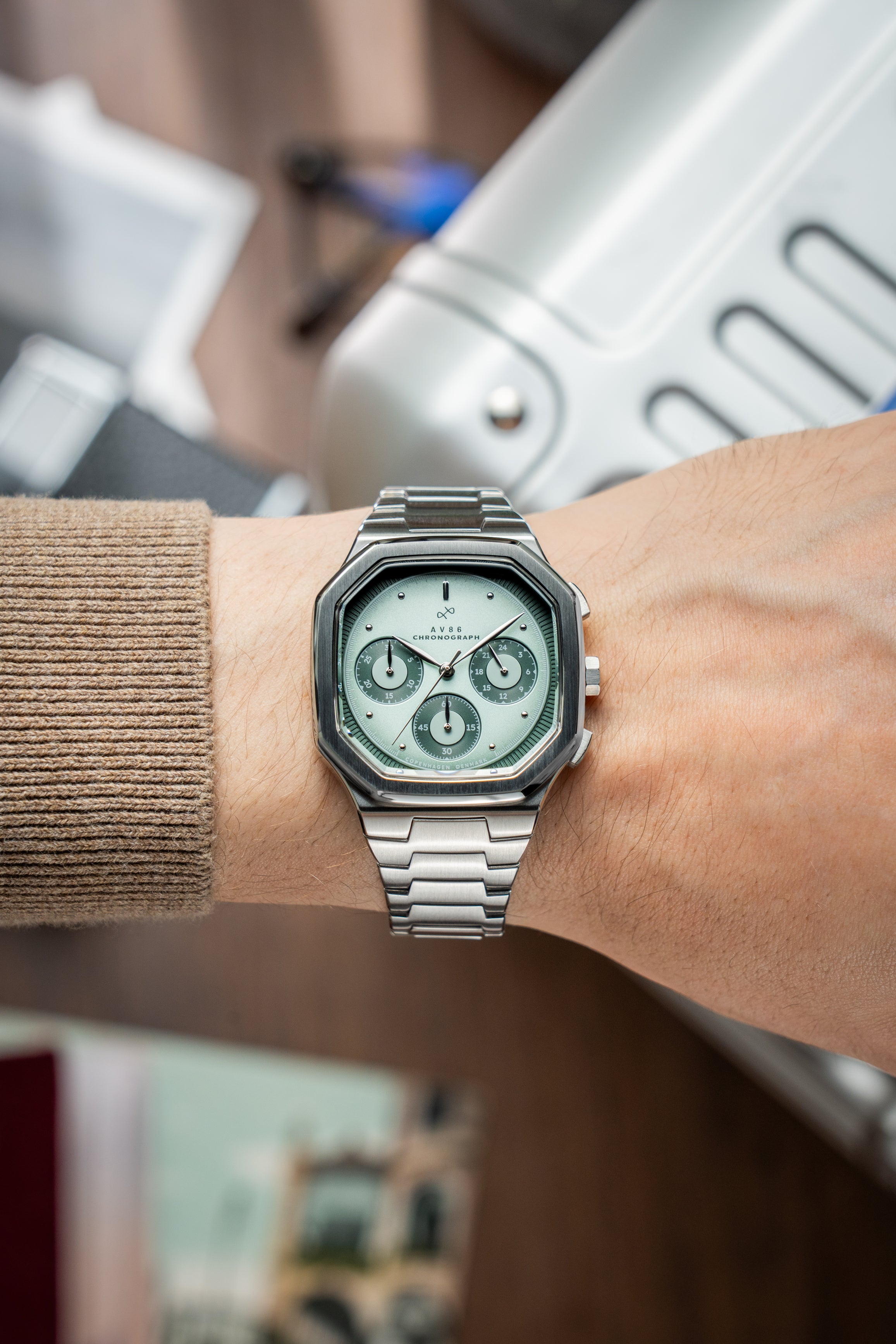 1904 Chronograph, Steel / Light & Dark Green