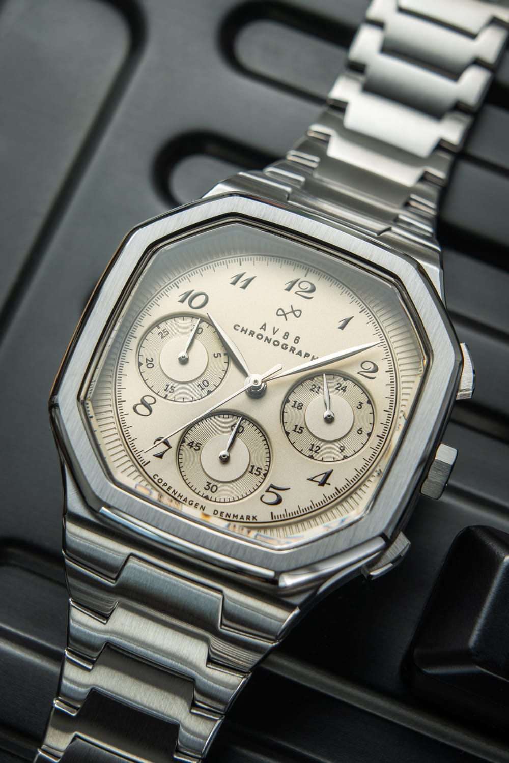 1904 Chronograph, Steel / Off White | 無料刻印サービス・無料配送
