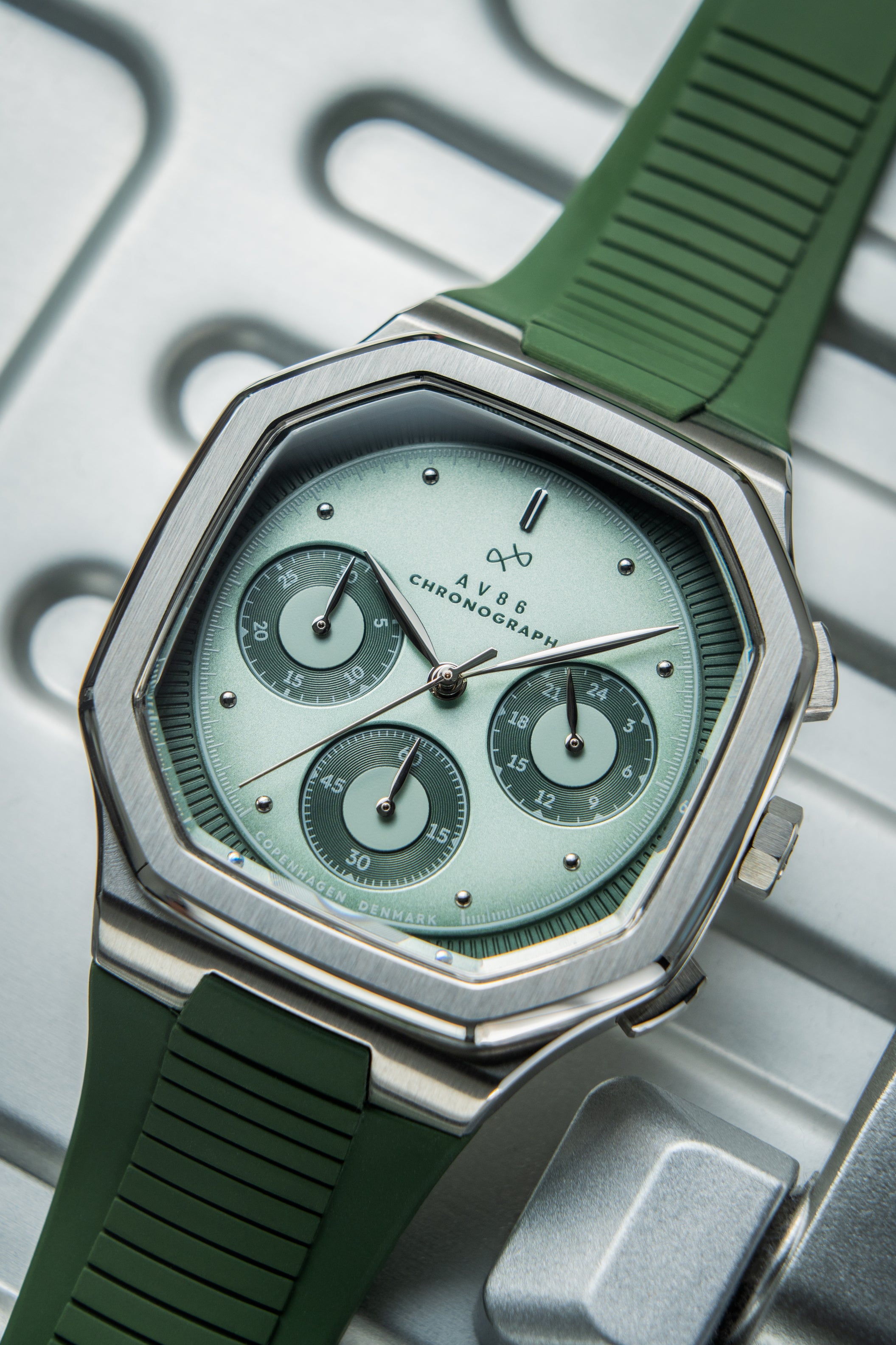 1904 Chronograph, Steel / Light & Dark Green | 無料刻印 | AV86