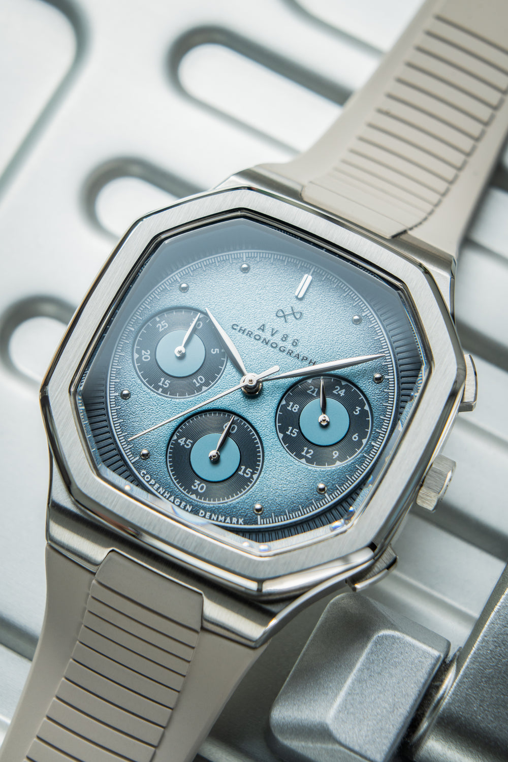 1904 Chronograph, Steel / Light & Dark Blue