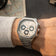 1904 Chrono, Steel / Off White & Black by AV86 with a stainless steel bracelet, multi-function chronograph dial, and sapphire crystal, showcasing refined Scandinavian design.